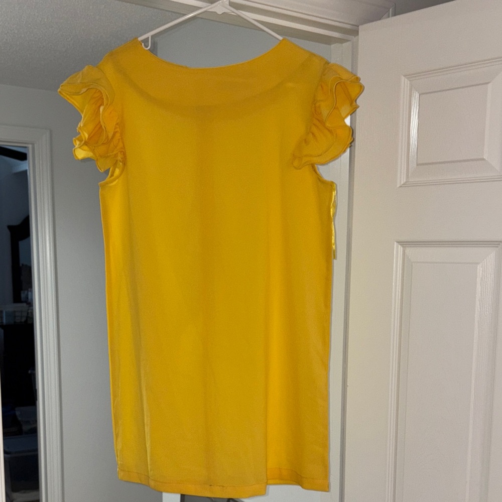 Boohoo Yellow Ruffle Sleeve Blouse